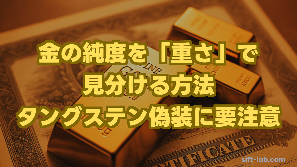 金の純度を「重さ」で見分ける方法　──　タングステン偽装には要注意