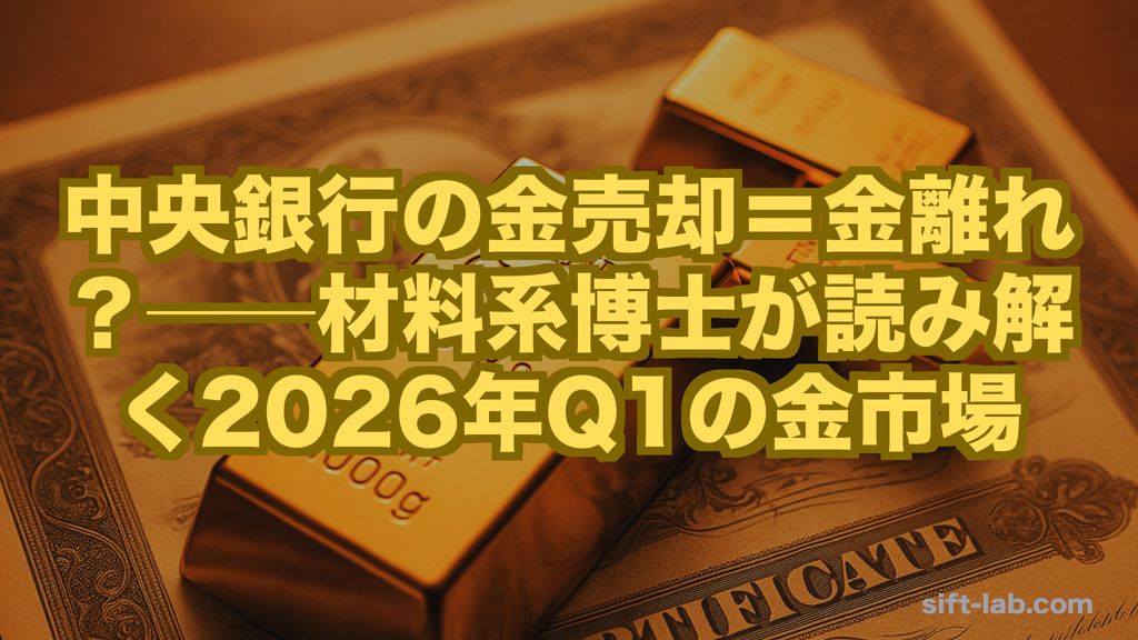 中央銀行の金売却＝金離れ？──材料系博士が読み解く2026年Q1の金市場